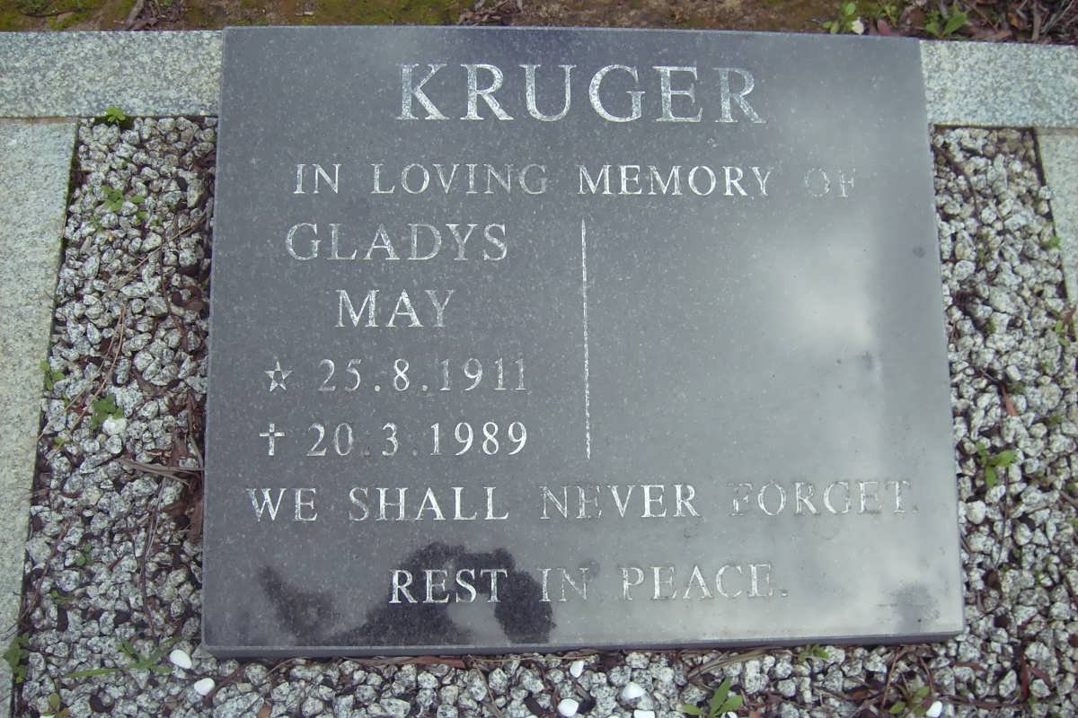 KRUGER Gladys May 1911-1989