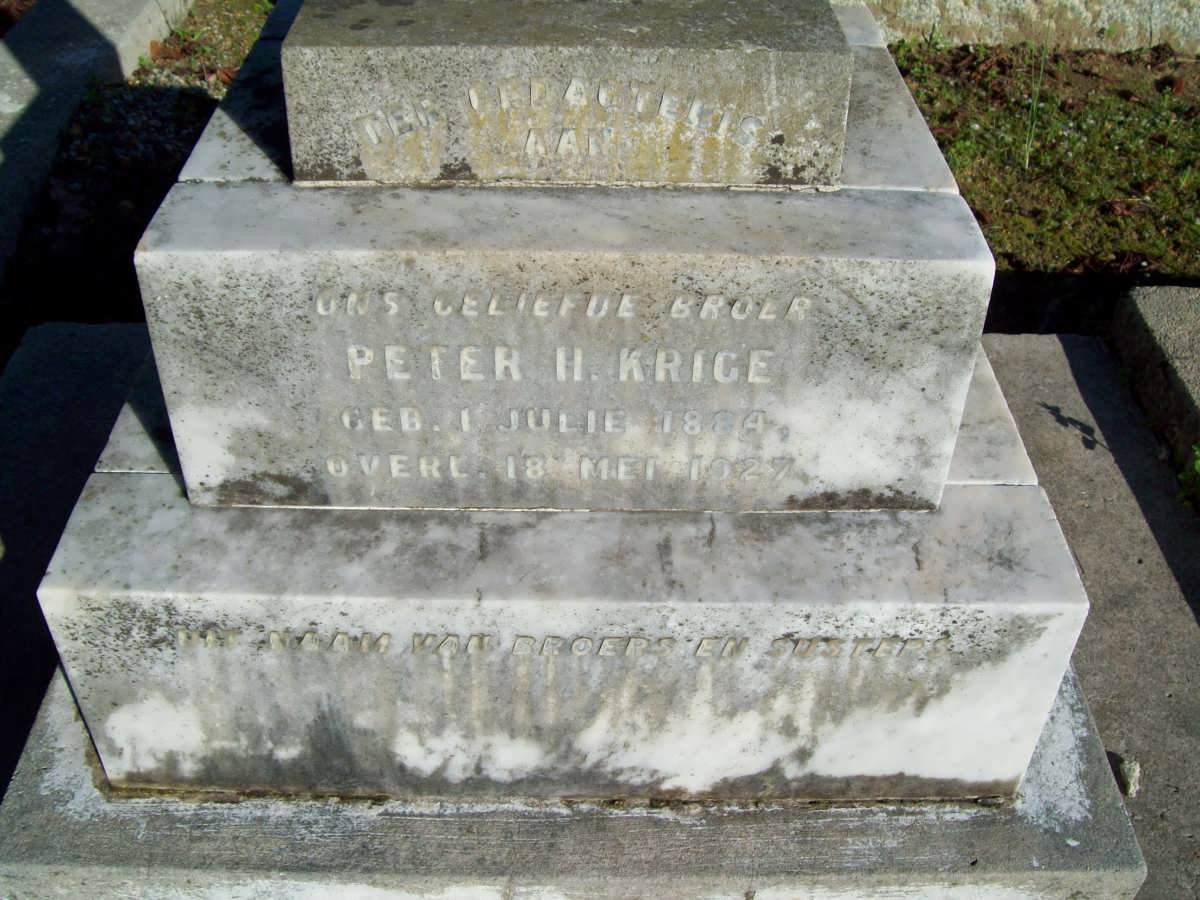 KRIGE Peter H. 1884-1927