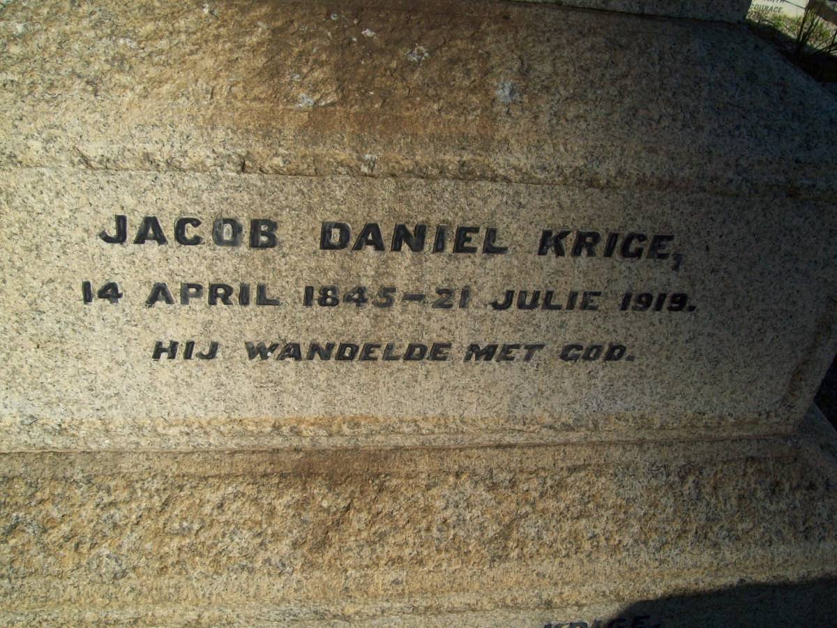 KRIGE Jacob Daniel 1845-1919 &amp; Susanna Johanna SCHABORT 1848-1933 :: KRIGE Rollo 1888-1912