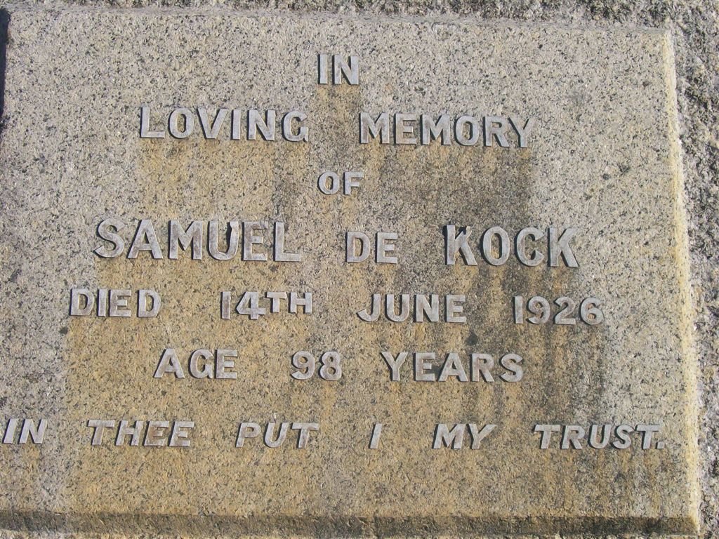 KOCK Samuel, de -1926