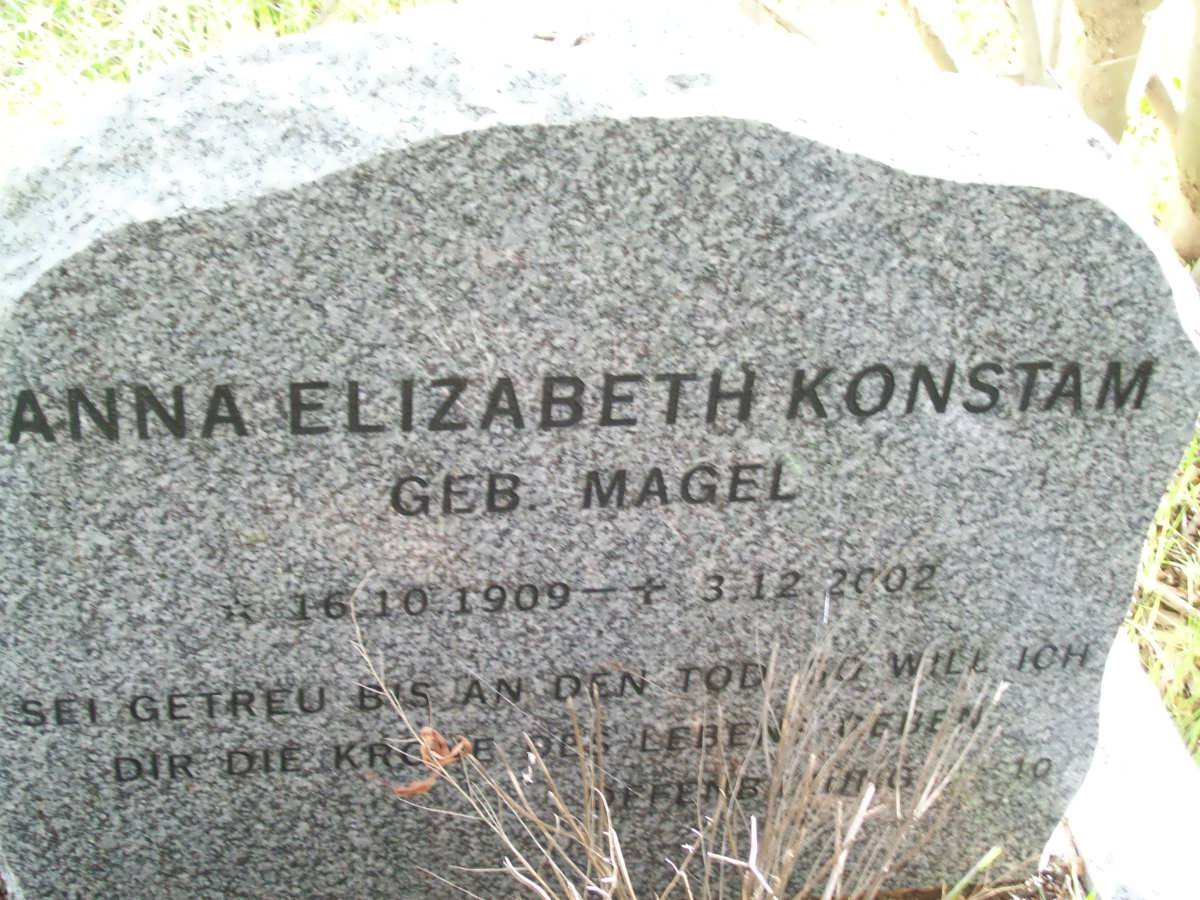 KONSTAM Anna Elizabeth nee MAGEL 1909-2002