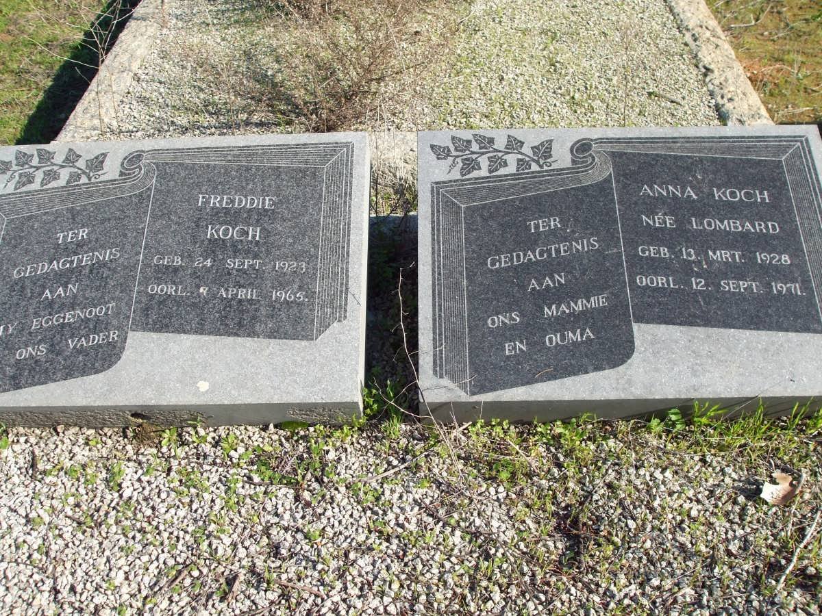 KOCH Freddie 1923-1965 &amp; Anna LOMBARD 1928-1971
