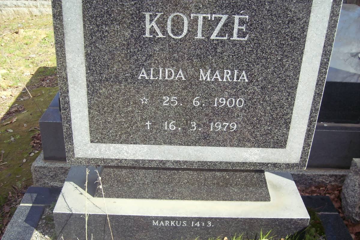 KOTZE Alida Maria 1900-1979