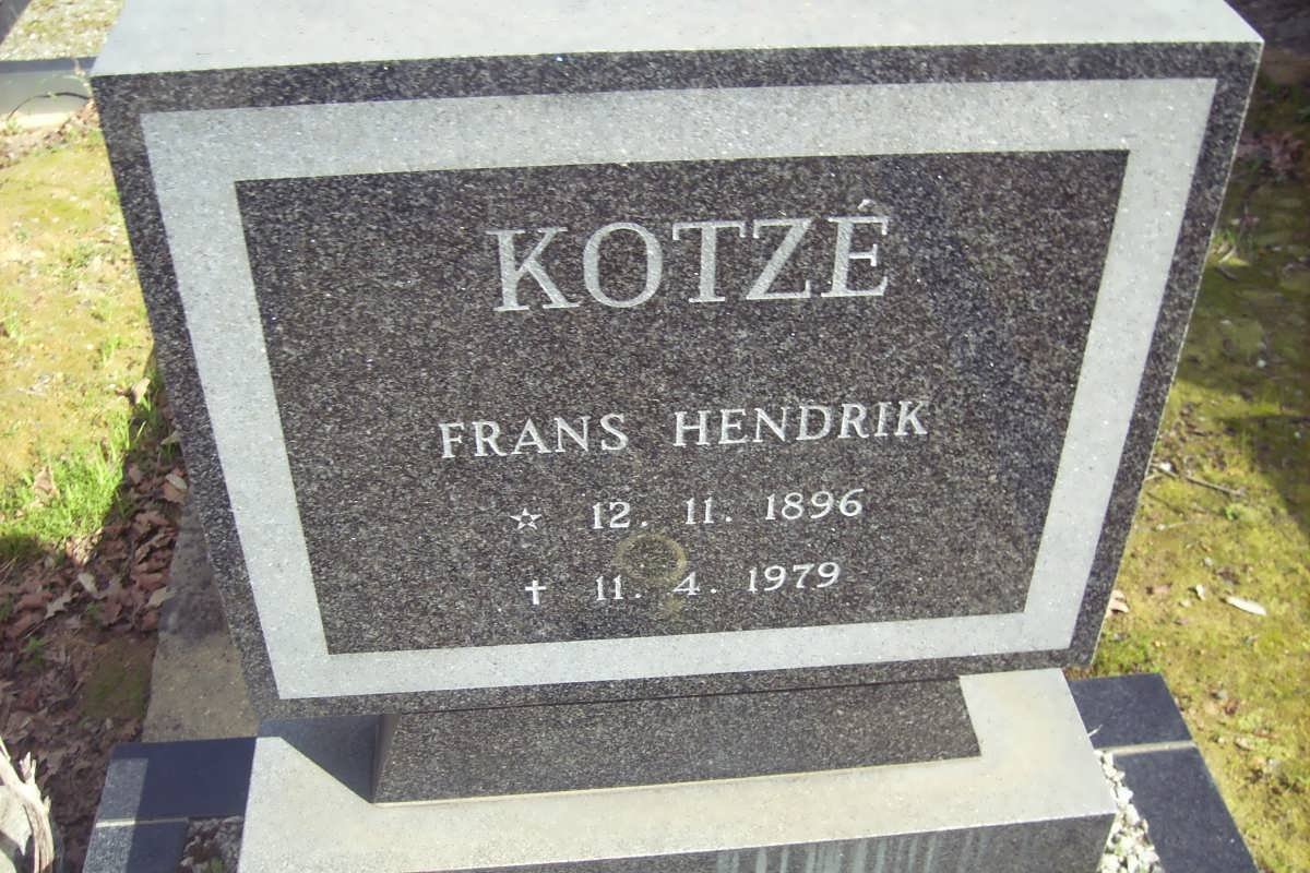 KOTZE Frans Hendrik 1896-1979