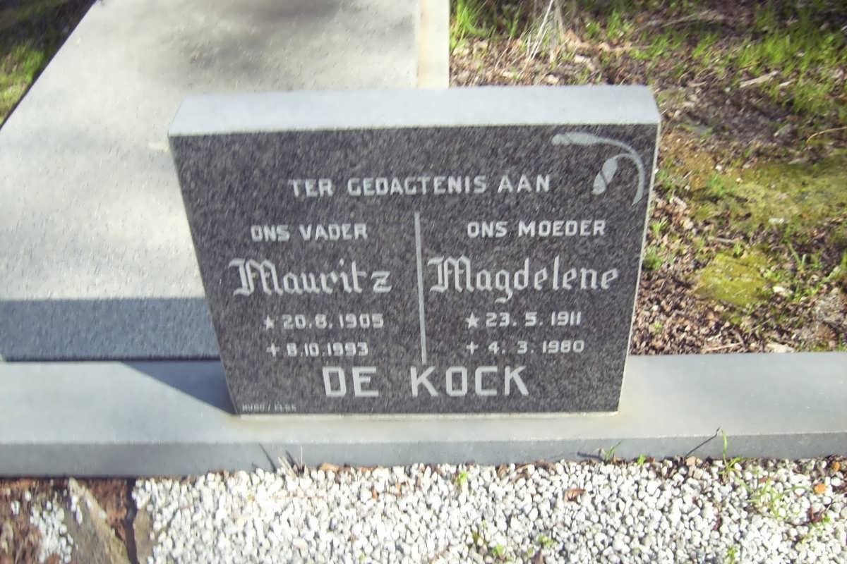 KOCK Mauritz, de 1905-1993 &amp; Magdelene 1911-1980