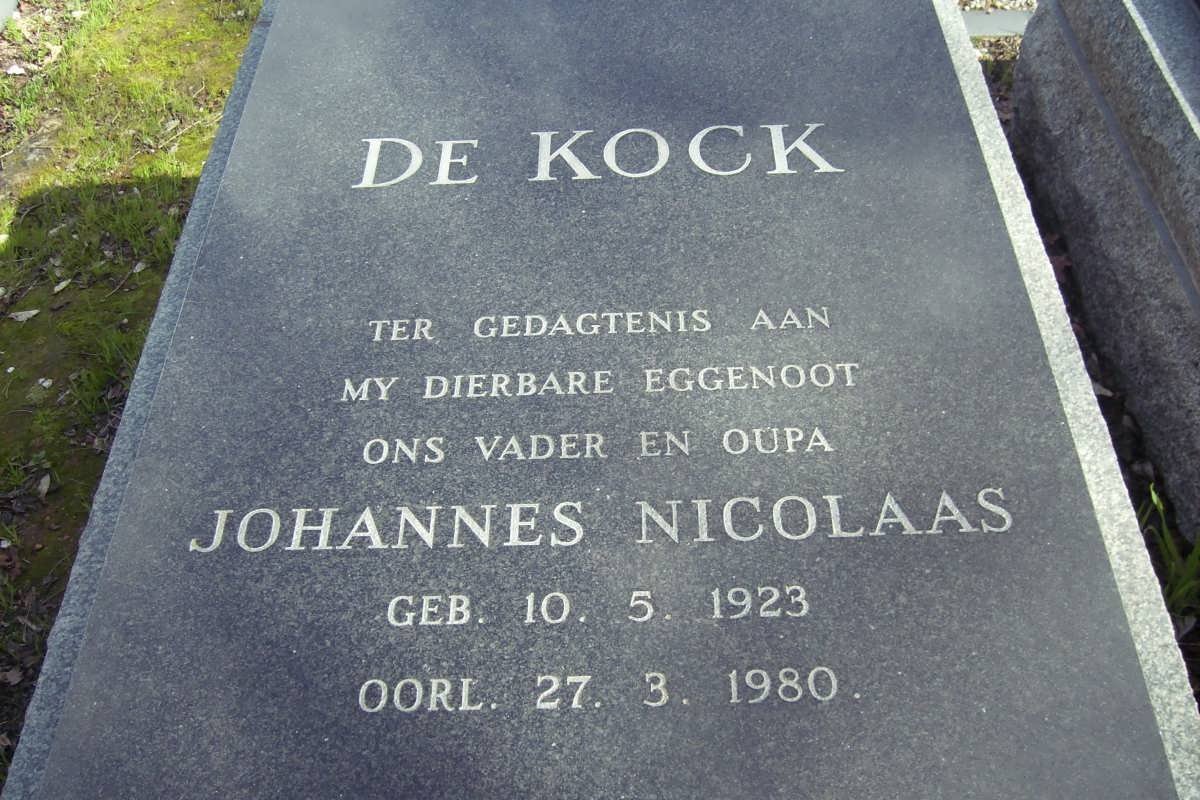 KOCK Johannes Nicolaas, de 1923-1980