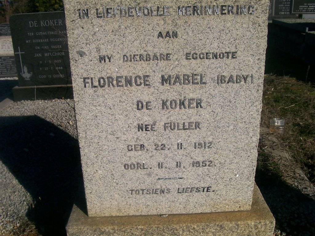 KOKER Florence Mabel, de nee FULLER 1912-1952