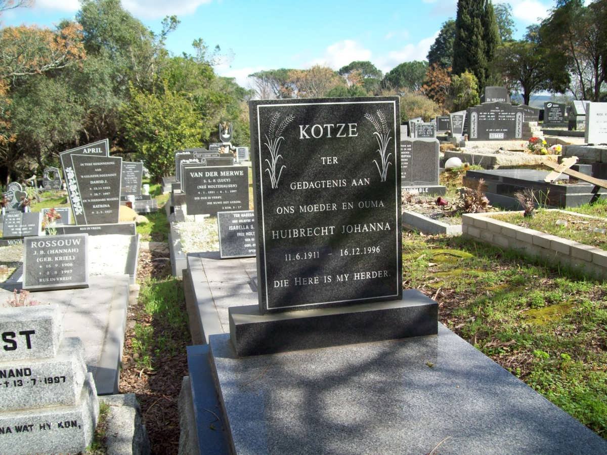 KOTZE Huibrecht Johanna 1911-1996
