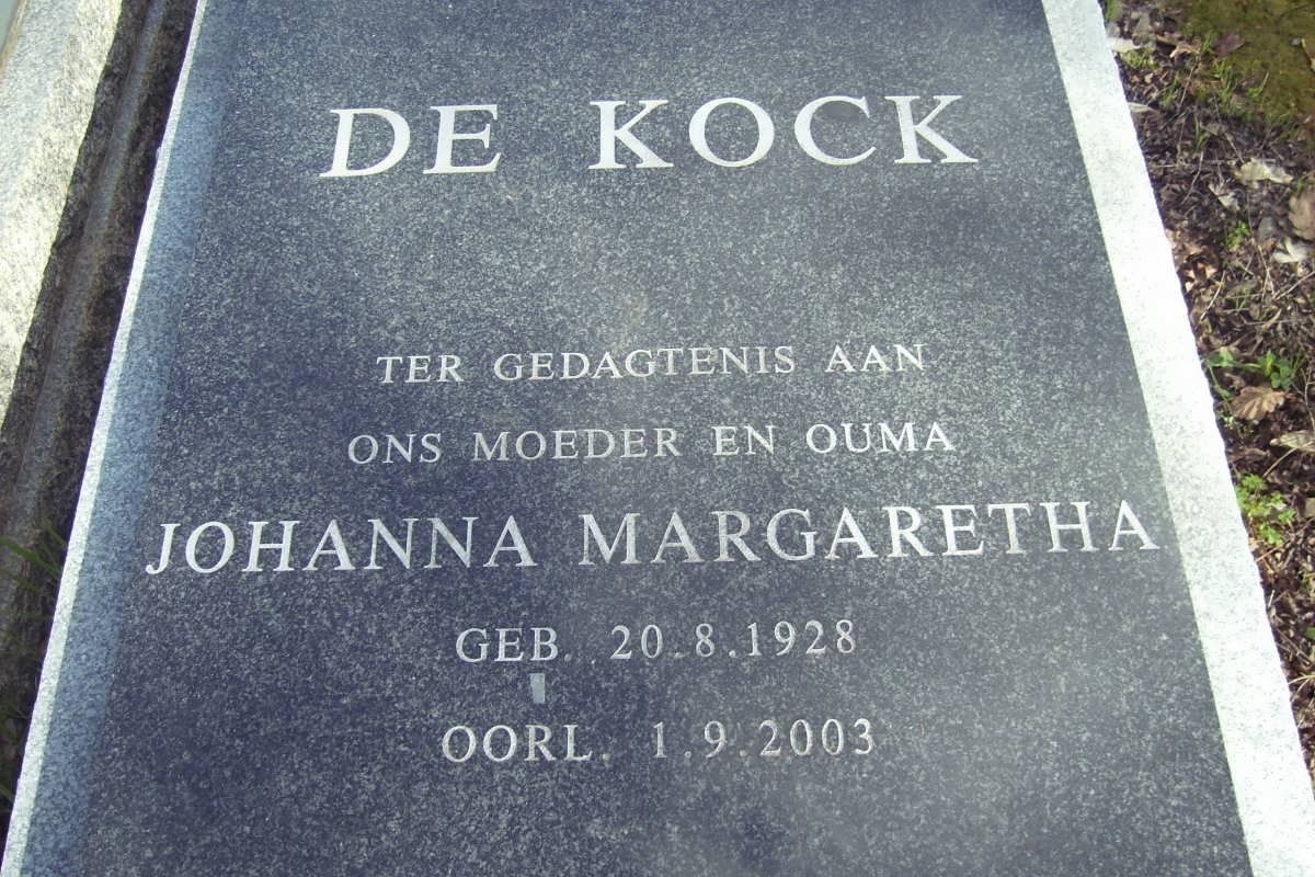 KOCK Johanna Margaretha, de 1928-2003