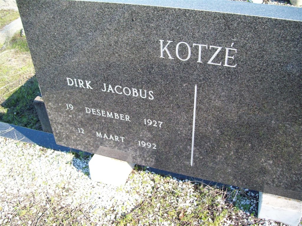 KOTZE Dirk Jacobus 1927-1992