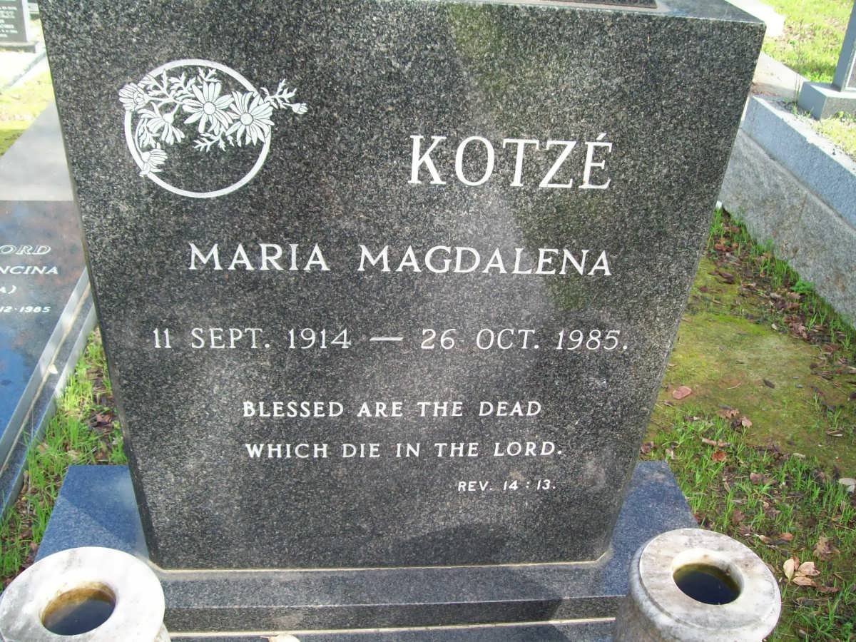 KOTZE Maria Magdalena 1914-1985