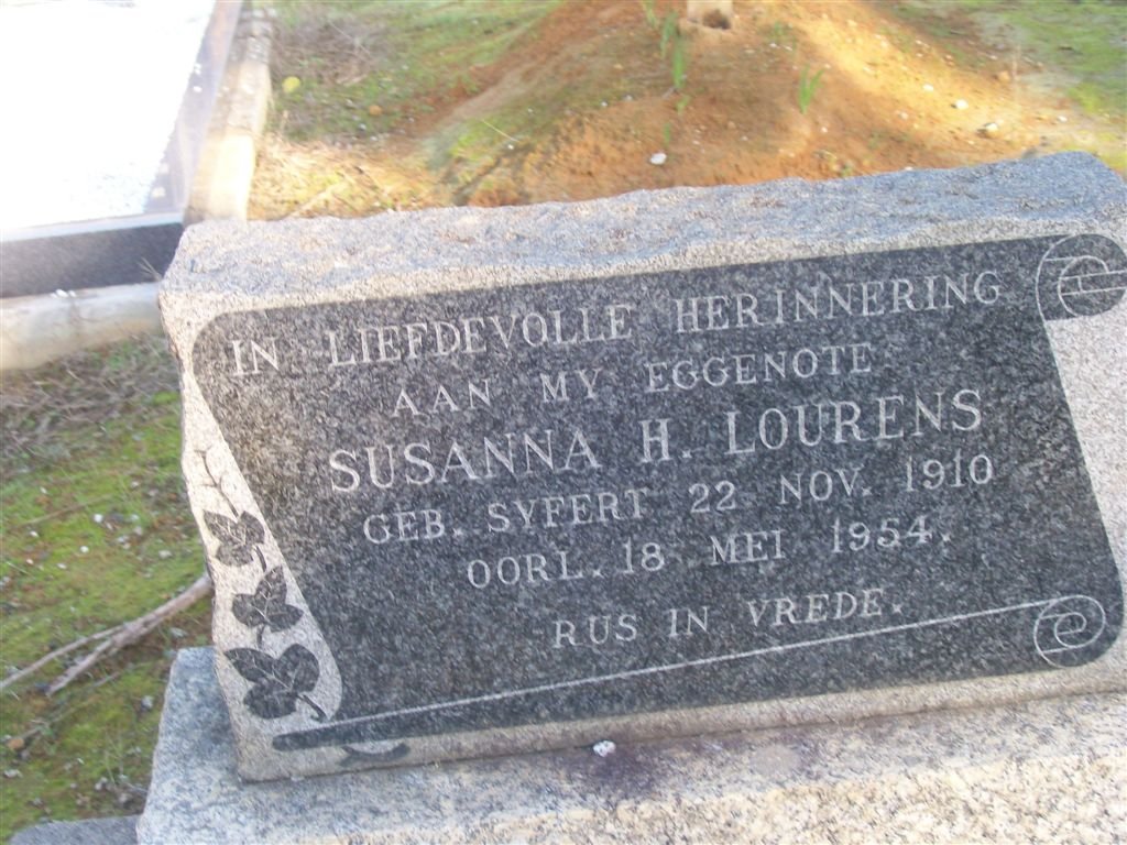 LOURENS Susanna H. nee SYFERT 1910-1954