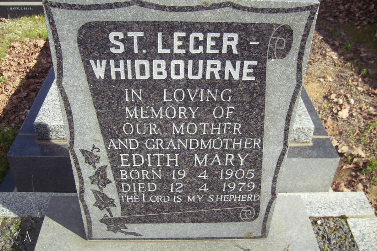 LEGER-WHIDBOURNE Edith Mary, St. 1905-1979