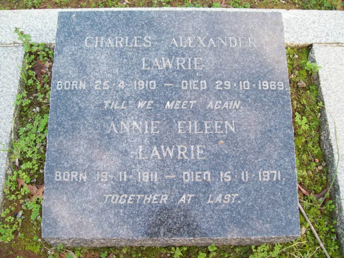 LAWRIE Charles Alexander 1910-1969 &amp; Annie Eileen 1911-1971