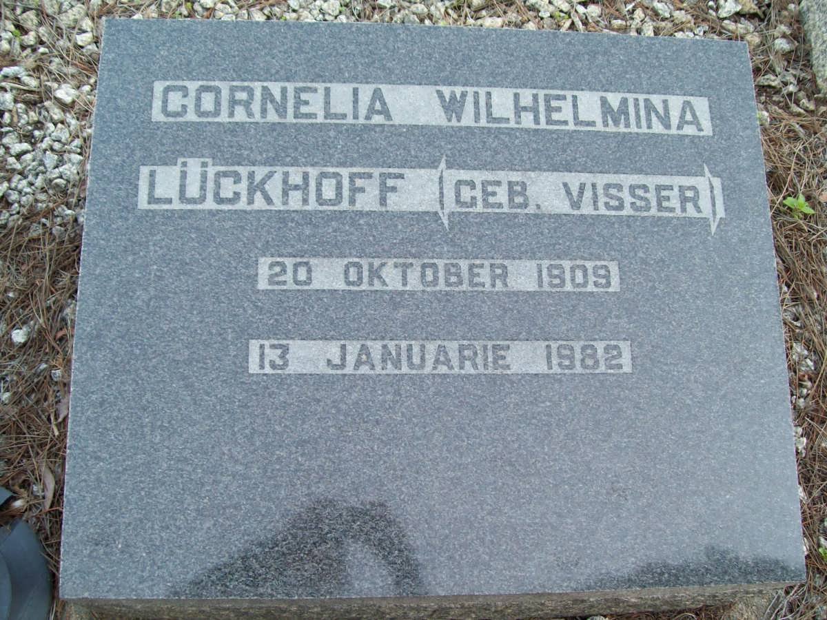 LUCKHOFF Cornelia Wilhelmina nee VISSER 1909-1982