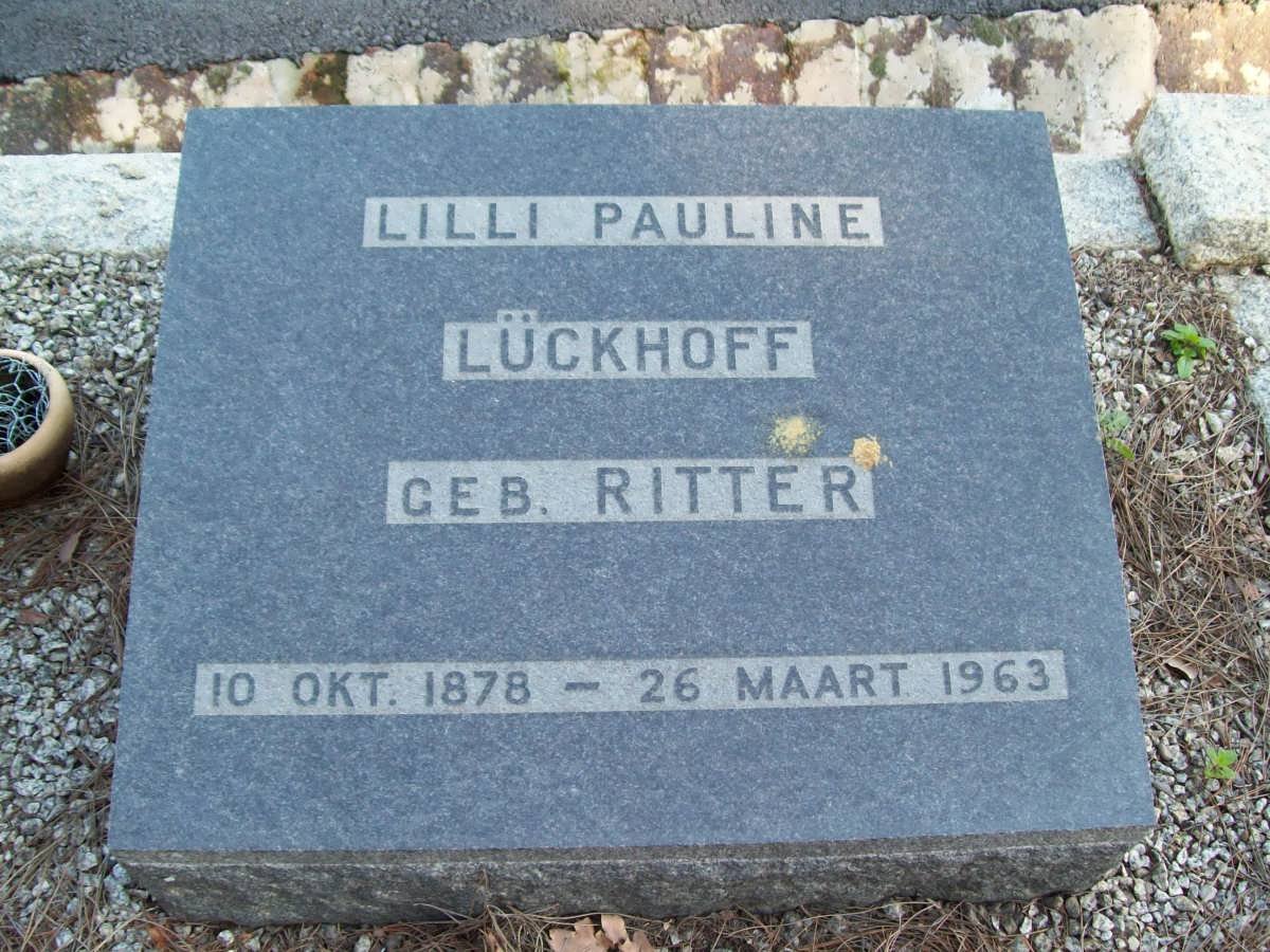 LUCKHOFF Lilli Pauline nee RITTER 1878-1963