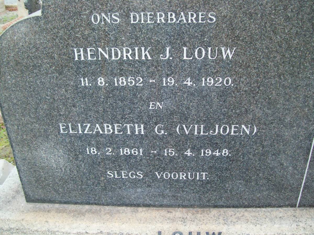 LOUW Hendrik J. 1852-1920 &amp; Elizabeth G. VILJOEN 1861-1948