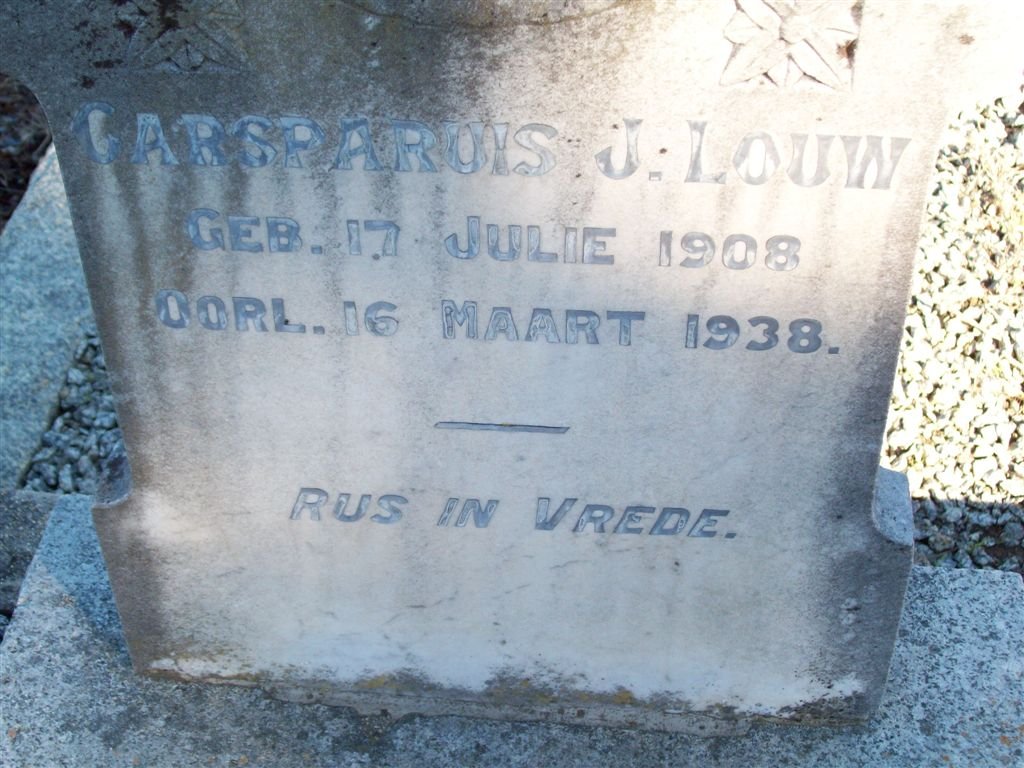LOUW Casparius J. 1908-1938