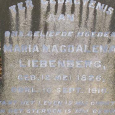 LIEBENBERG Maria Magdalena 1826-1910