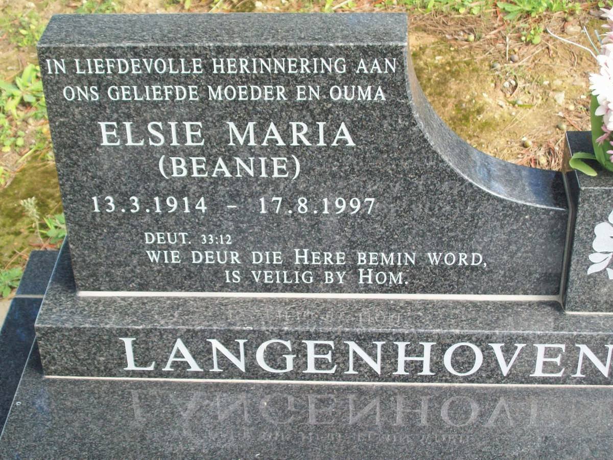 LANGENHOVEN Elsie Maria 1914-1997