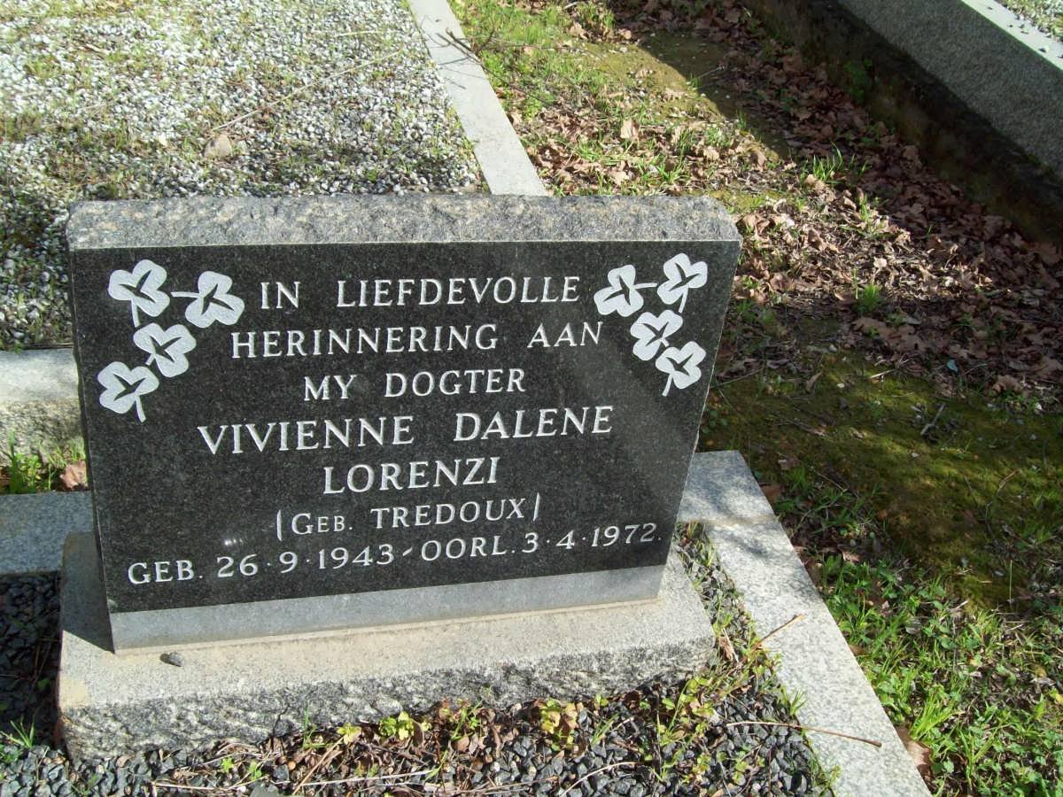 LORENZI Vivienne Dalene geb TREDOUX 1943-1972