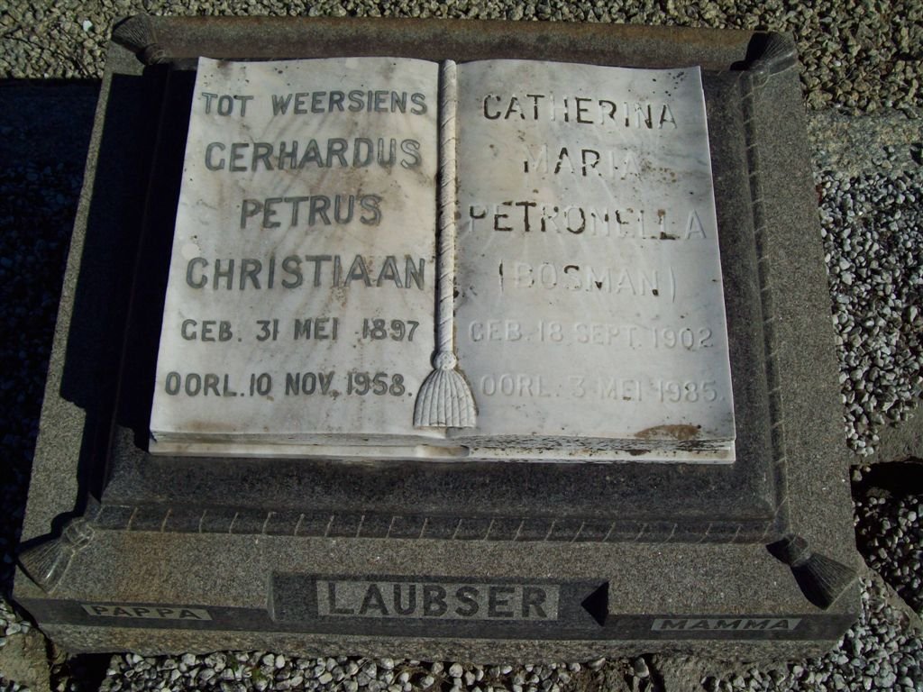LAUBSER Gerhardus Petrus Christiaan 1897-1958