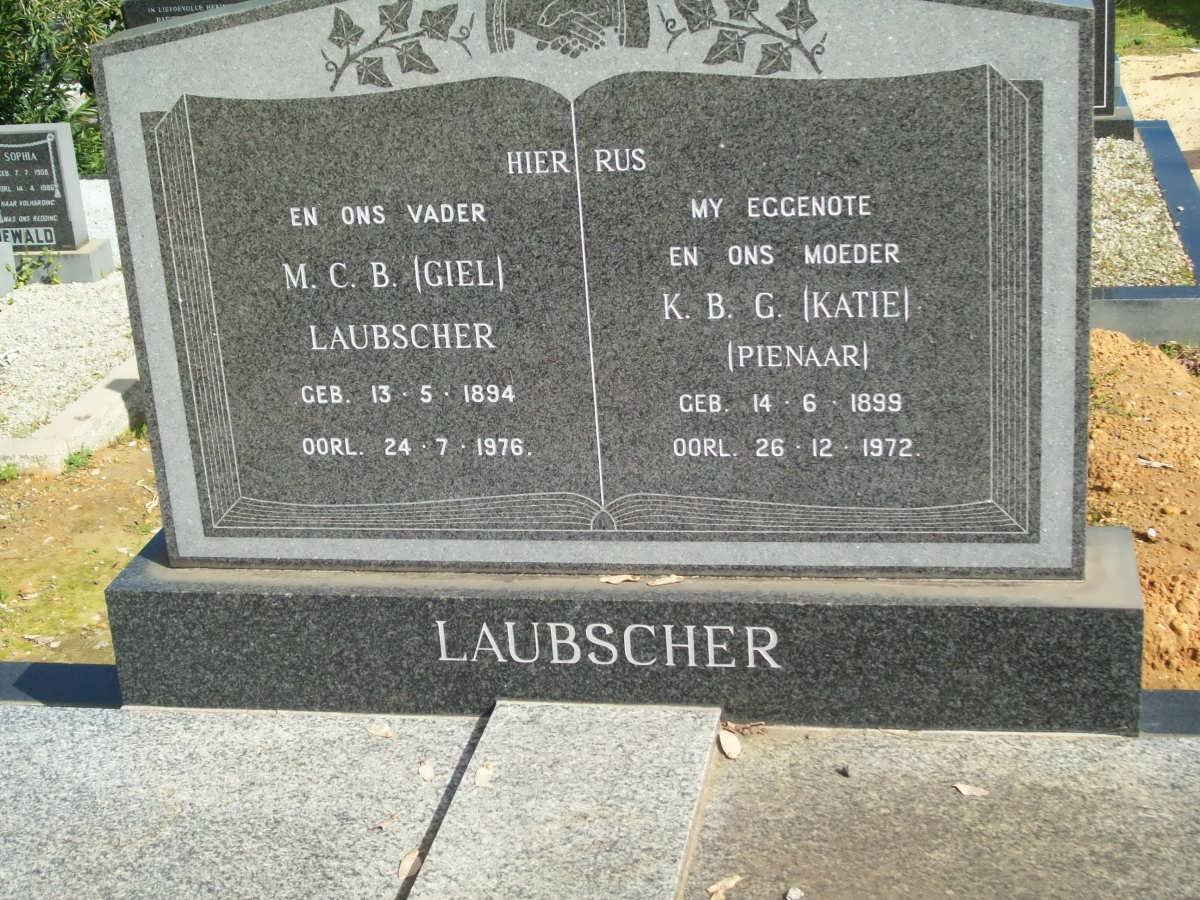 LAUBSCHER M.C.B. 1894-1976 &amp; K.B.G. PIENAAR 1899-1972