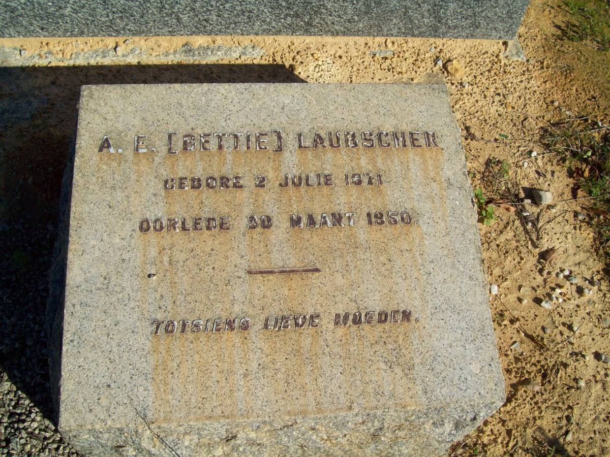 LAUBSCHER A.E. 1871-1950