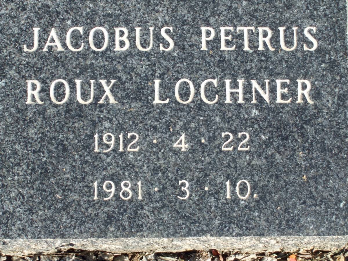 LOCHNER Jacobus Petrus Roux 1912-1981