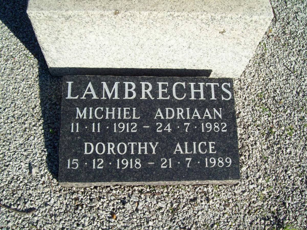 LAMBRECHTS Michiel Adriaan 1912-1982 &amp; Dorothy Alice 1918-1989