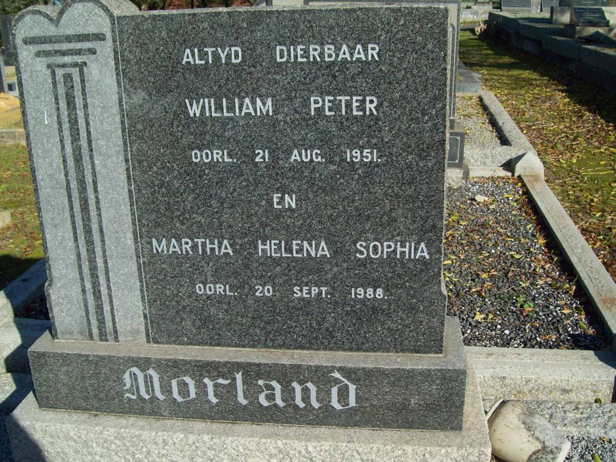 MORLAND William Peter -1951 &amp; Martha Helena Sophia -1988