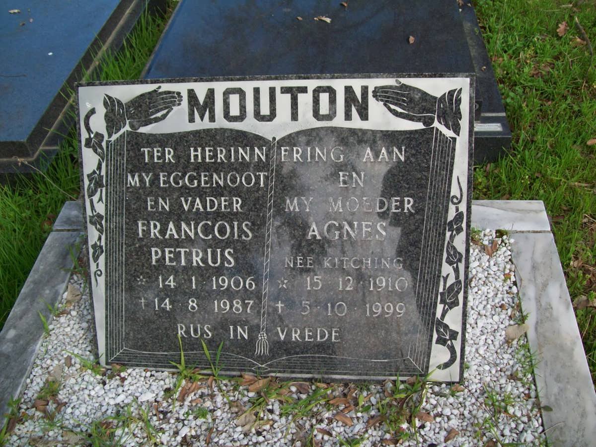 MOUTON Francois Petrus 1906-1987 &amp; Agnes KITCHING 1910-1999
