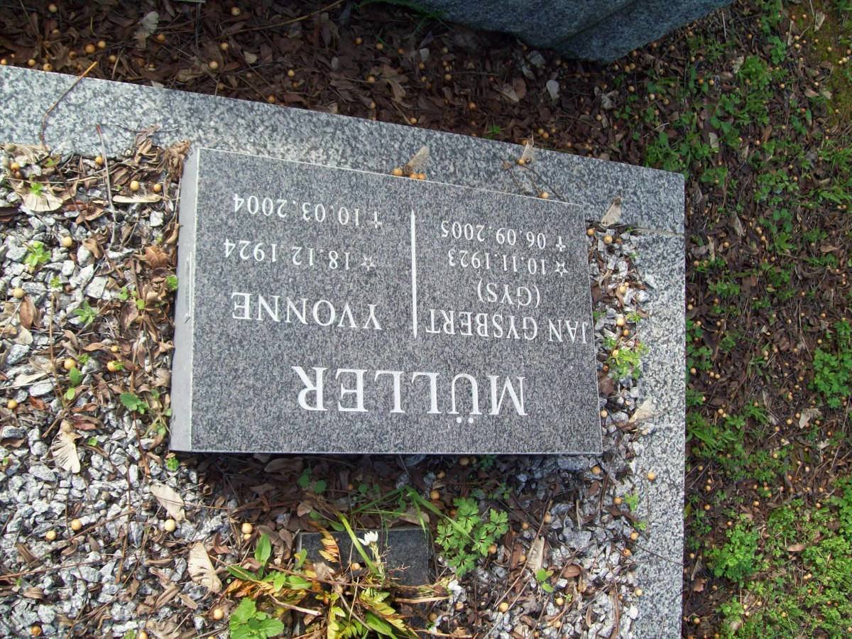 MüLLER Jan Gybert 1923-2005 &amp; Yvonne 1924-2004