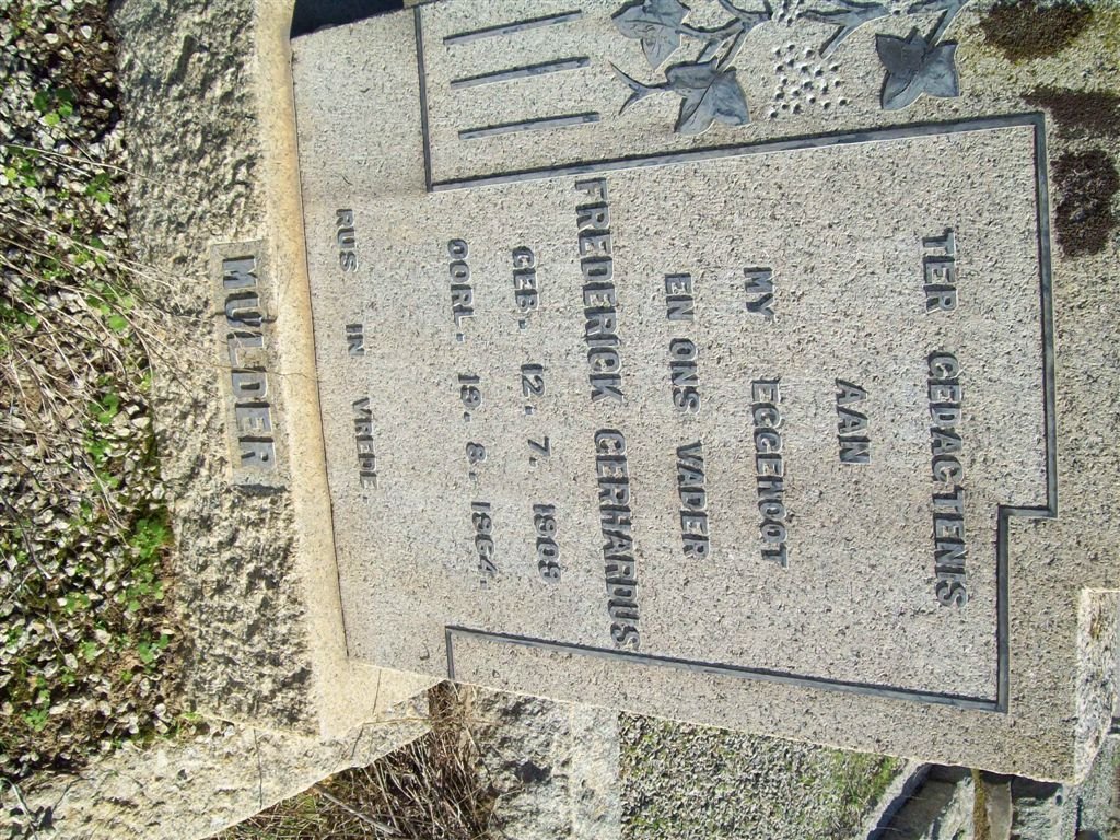 MULDER Frederick Gerhardus 1909-1964