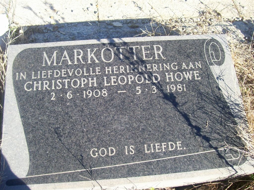 MARKOTTER Christoph Leopold Howe 1908-1981