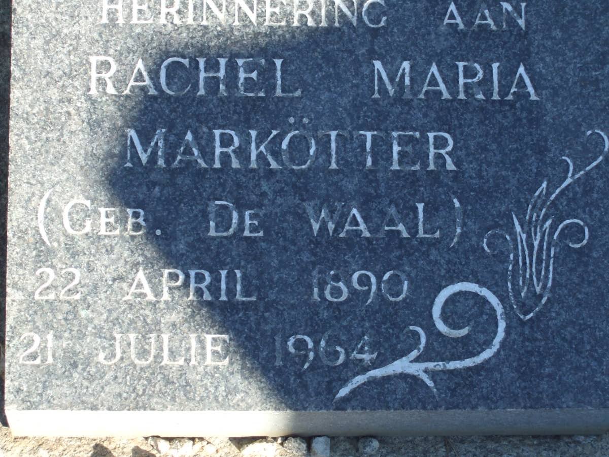MARKOTTER Rachel Maria nee DE WAAL 1890-1964