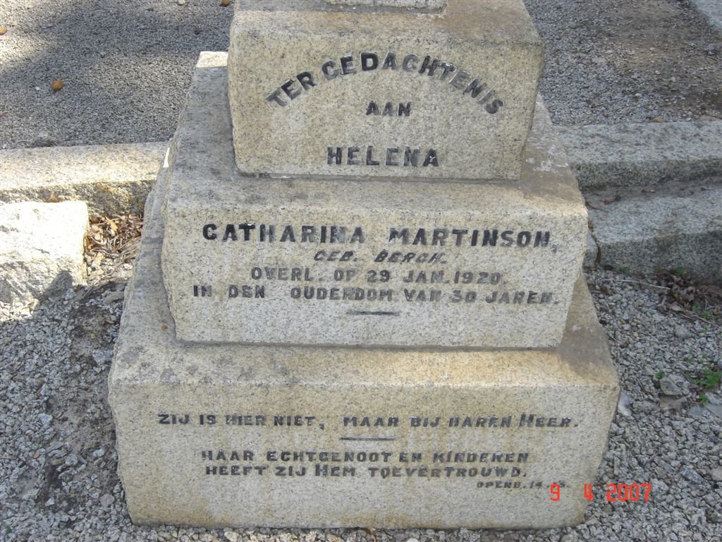 MARTINSON Helena Catharina nee BERGH -1920