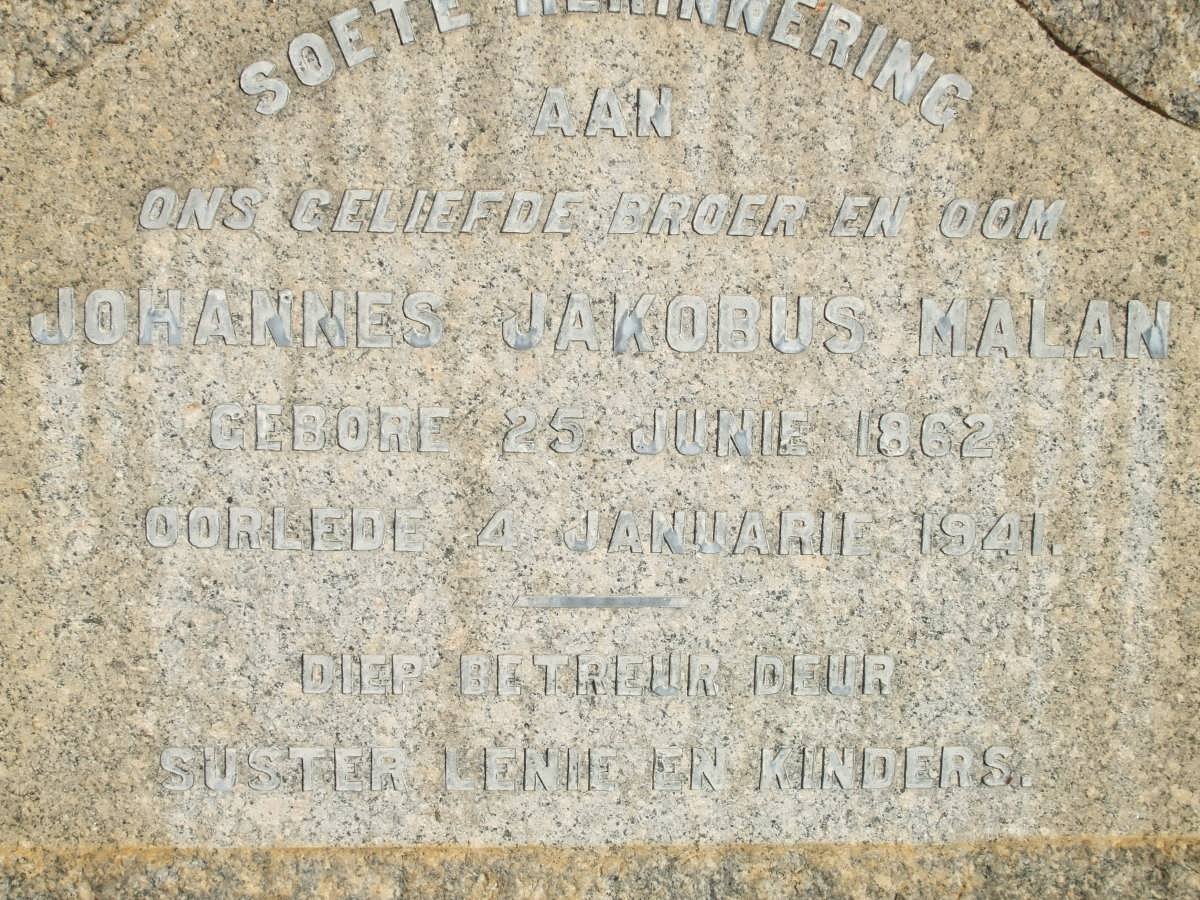 MALAN Johannes Jakobus 1862-1941
