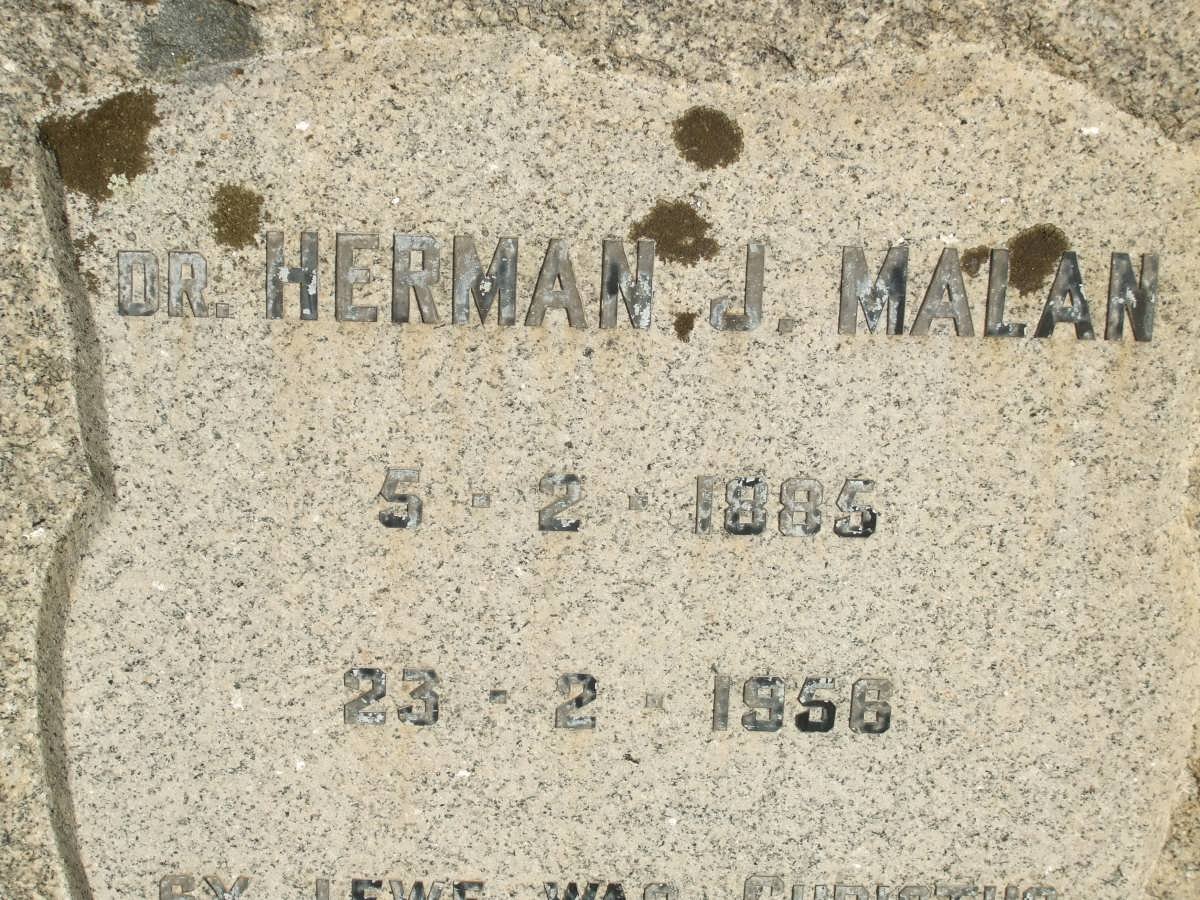 MALAN Herman J. 1885-1956
