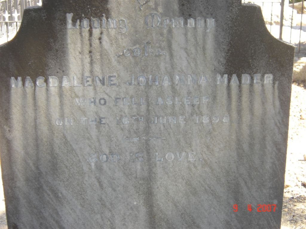 MADER Magdalene Johanna -1898