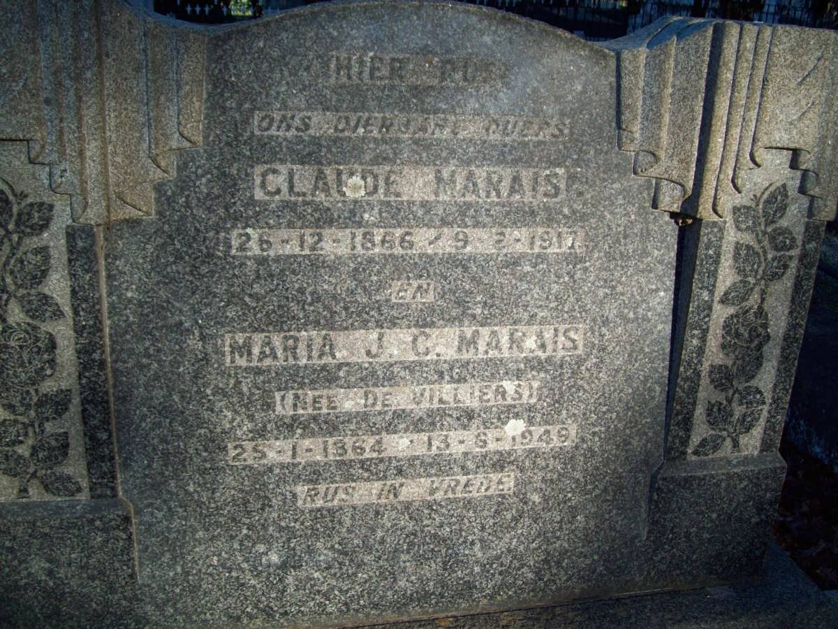 MARAIS Claude 1886-1917 &amp; Maria J.C. DE VILLIERS 1864-1949