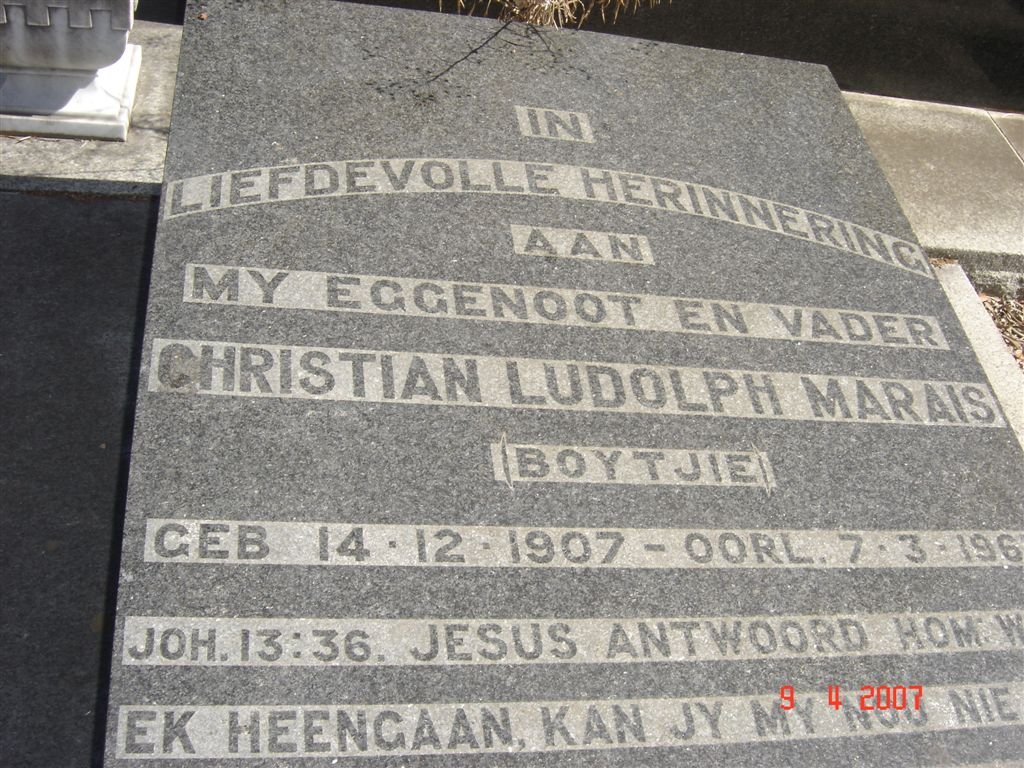 MARAIS Christian Ludolph 1907-196?