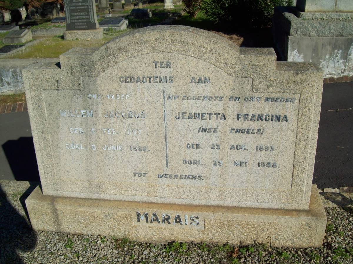 MARAIS Willem Jacobus 1897-1966 &amp; Jeanetta Francina ENGELS 1893-1948