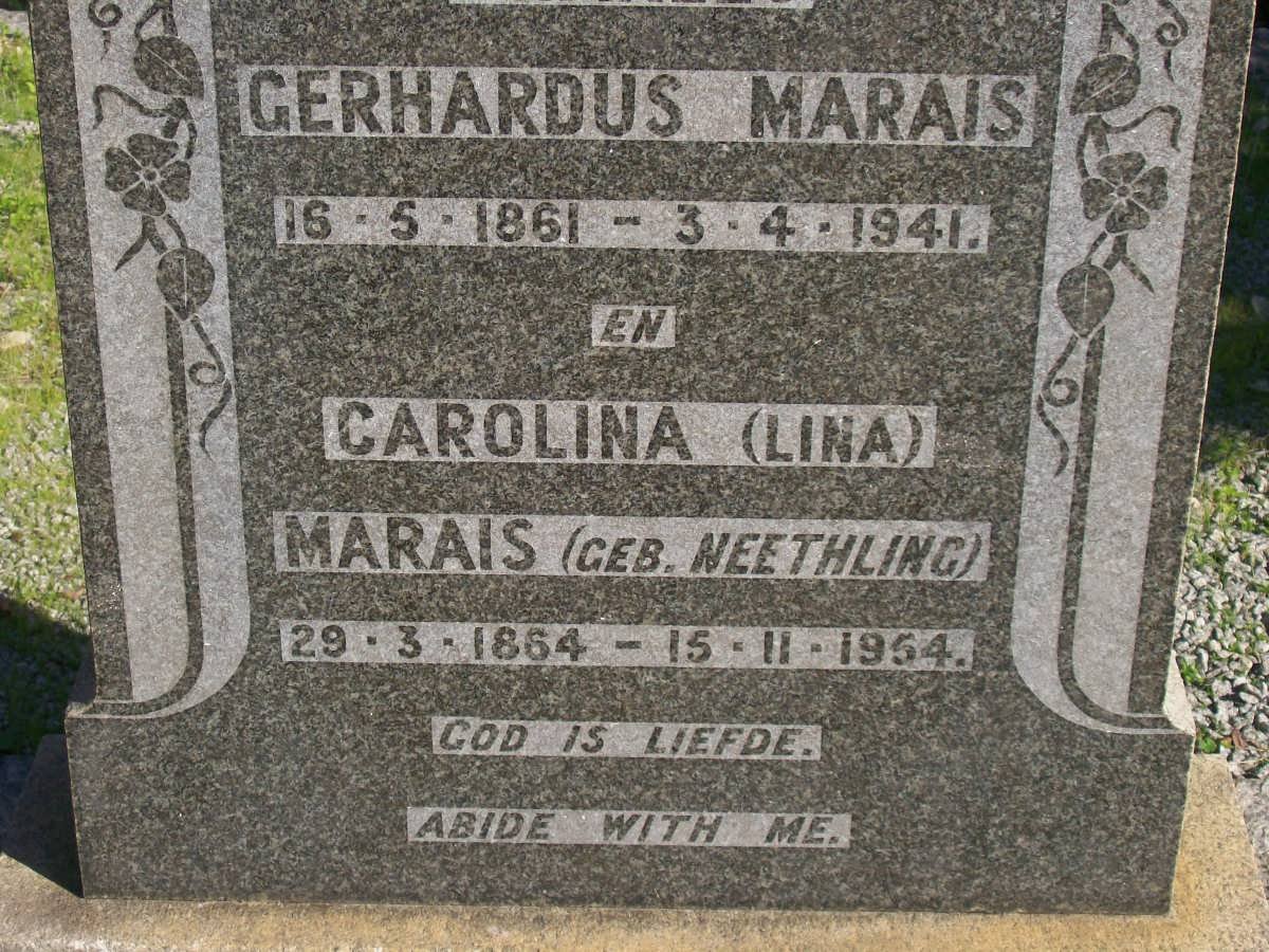 MARAIS Gerhardus 1861-1941 &amp; Carolina NEETHLING 1864-1954