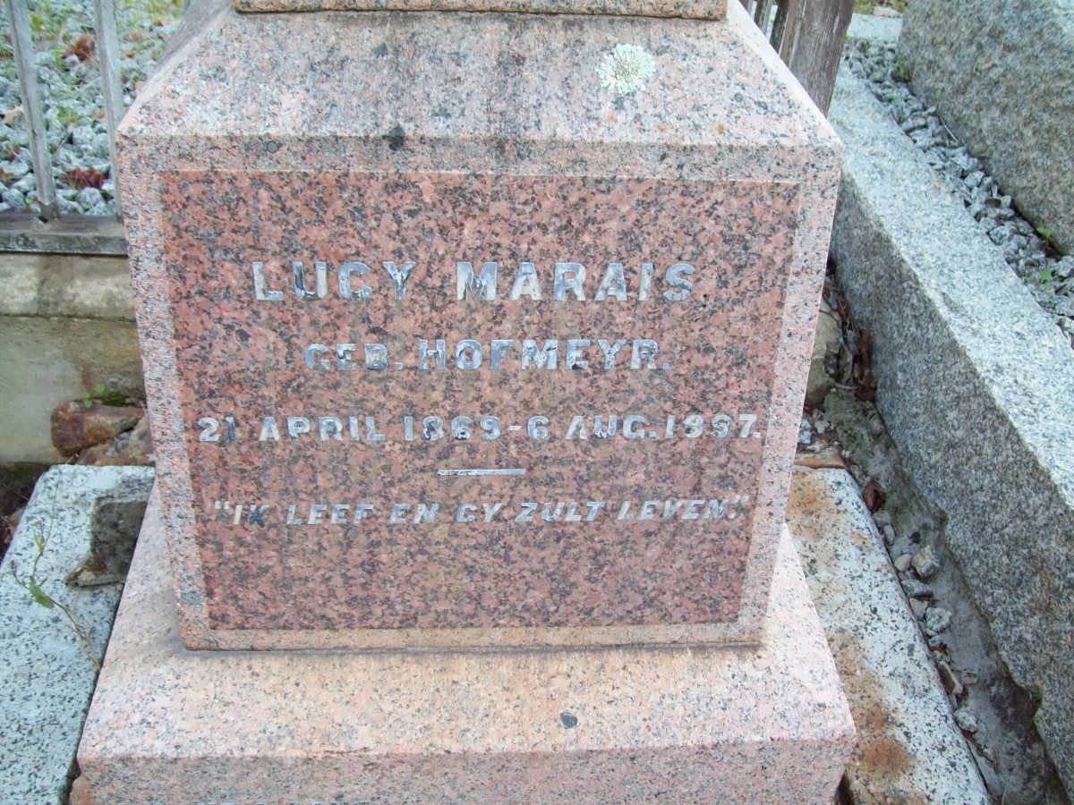 MARAIS Lucy nee HOFMEYR 1869-19?7