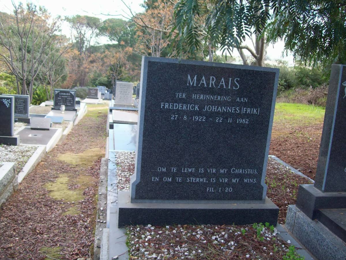 MARAIS Frederick Johannes 1922-1982
