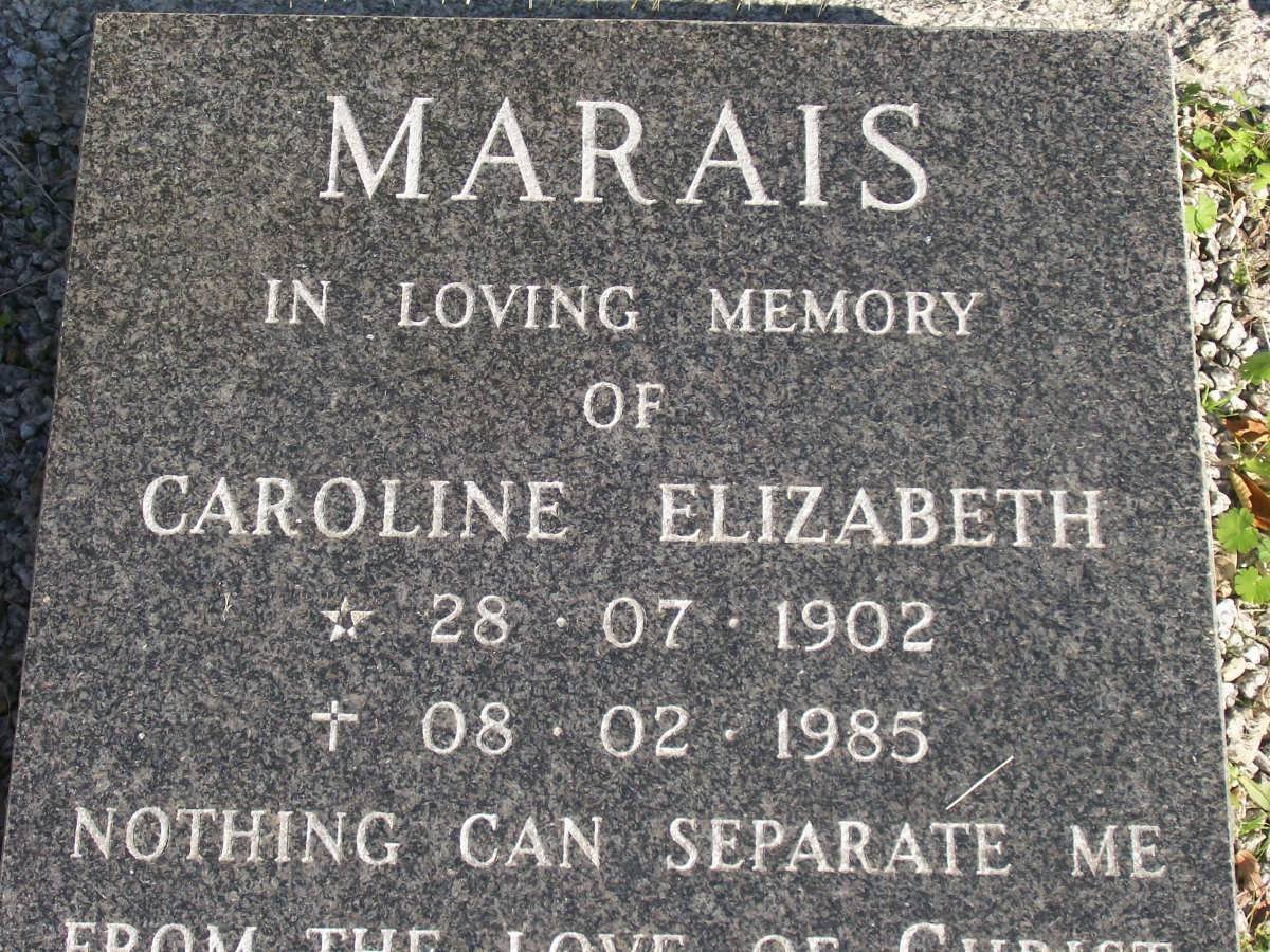 MARAIS Caroline Elizabeth 1902-1985