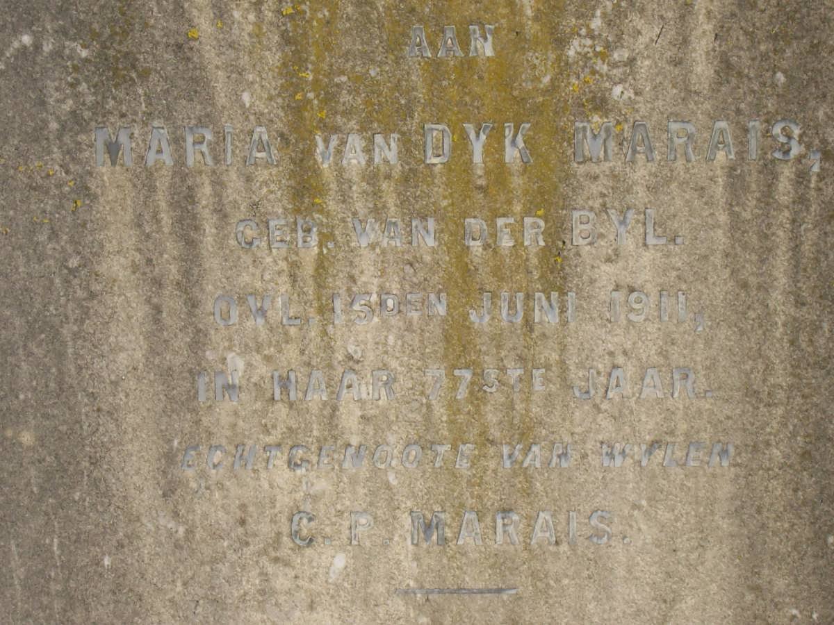 MARAIS Maria van Dyk nee VAN DER BYL -1911