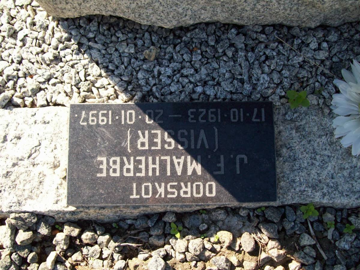 MALHERBE J.F. nee VISSER 1923-1997