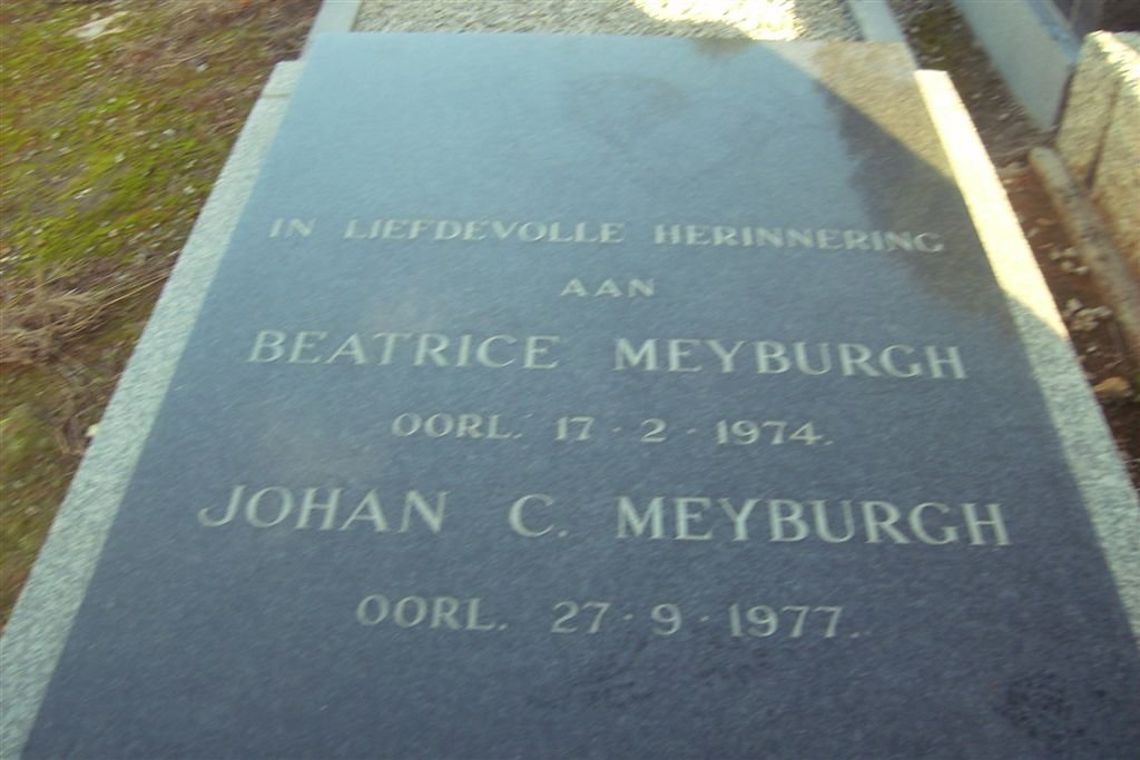 MEYBURGH Johan -1977 &amp; Beatrice -1974